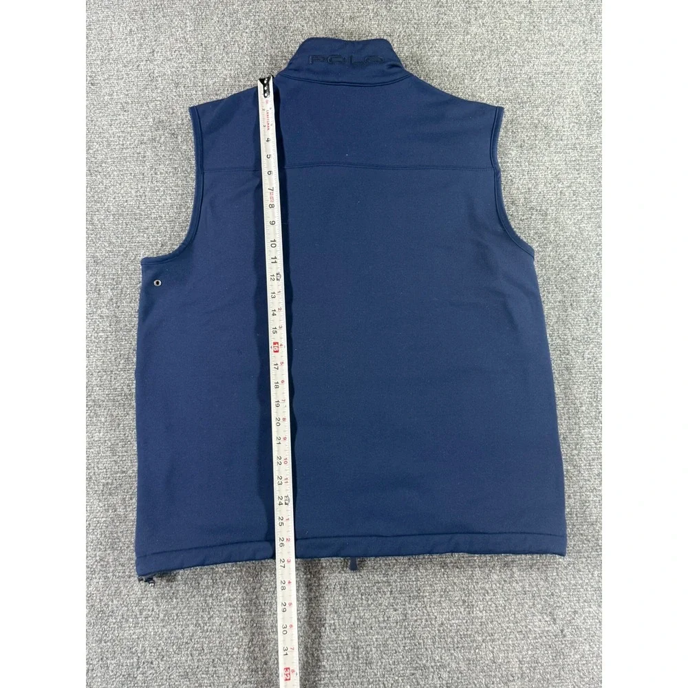 Polo Golf Ralph Lauren Mens Navy Blue‎ Full Zip Softshell Vest Champion Hills M